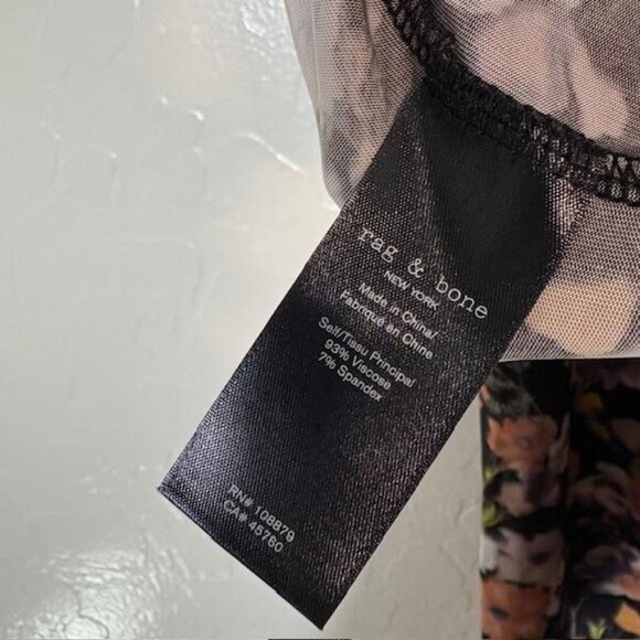 rag & bone Leggings Womens Small Black Floral Print Stretch Pull On Skinny - Picture 5 of 7